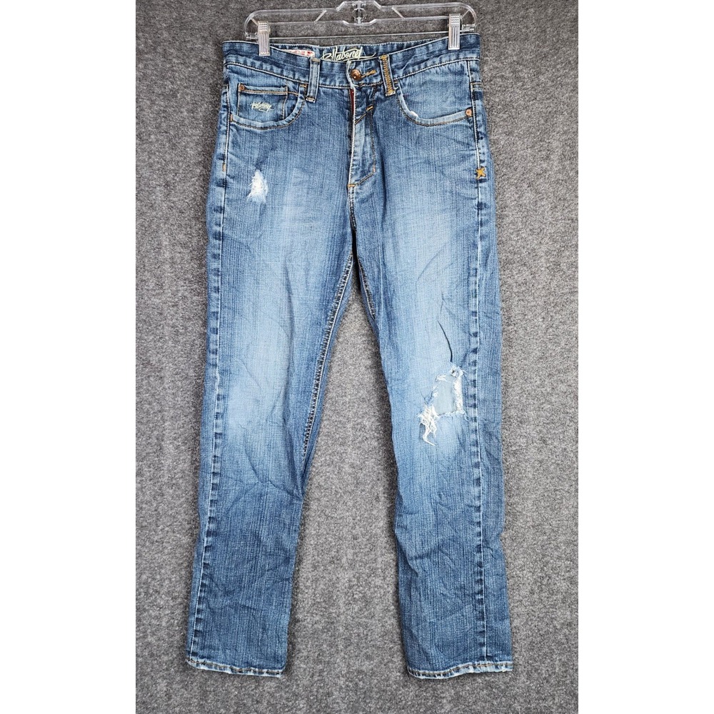 Billabong Jeans Mens 31 Sumi Slim Fit Straight Leg Blue Distressed EUC